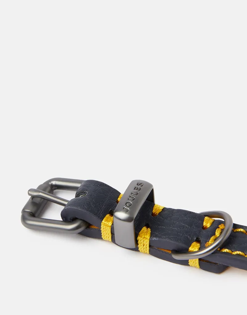 Joules Leather Dog Collar Navy-3